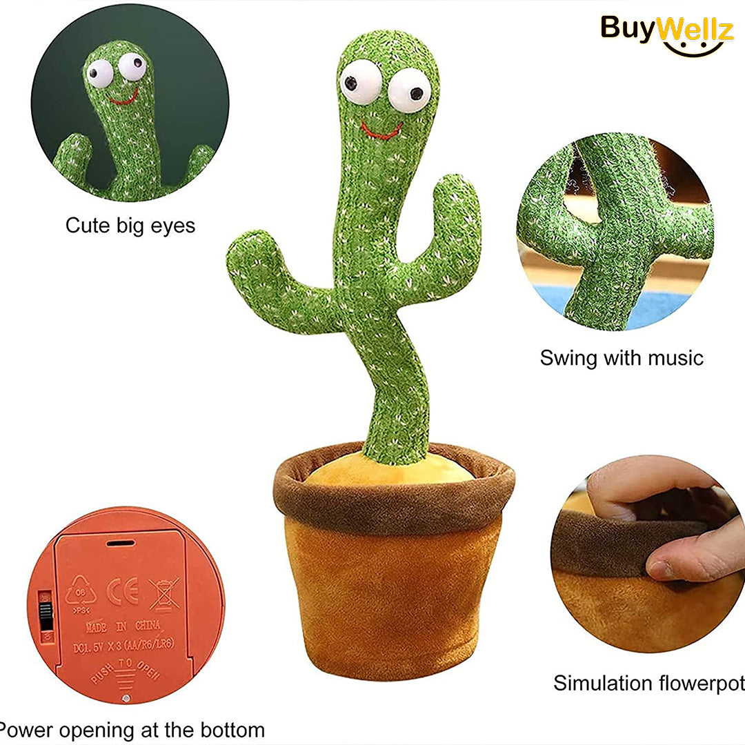 Rechargeable Dancing Cactus Toy - Singing, Talking, and Recording Plush Toy