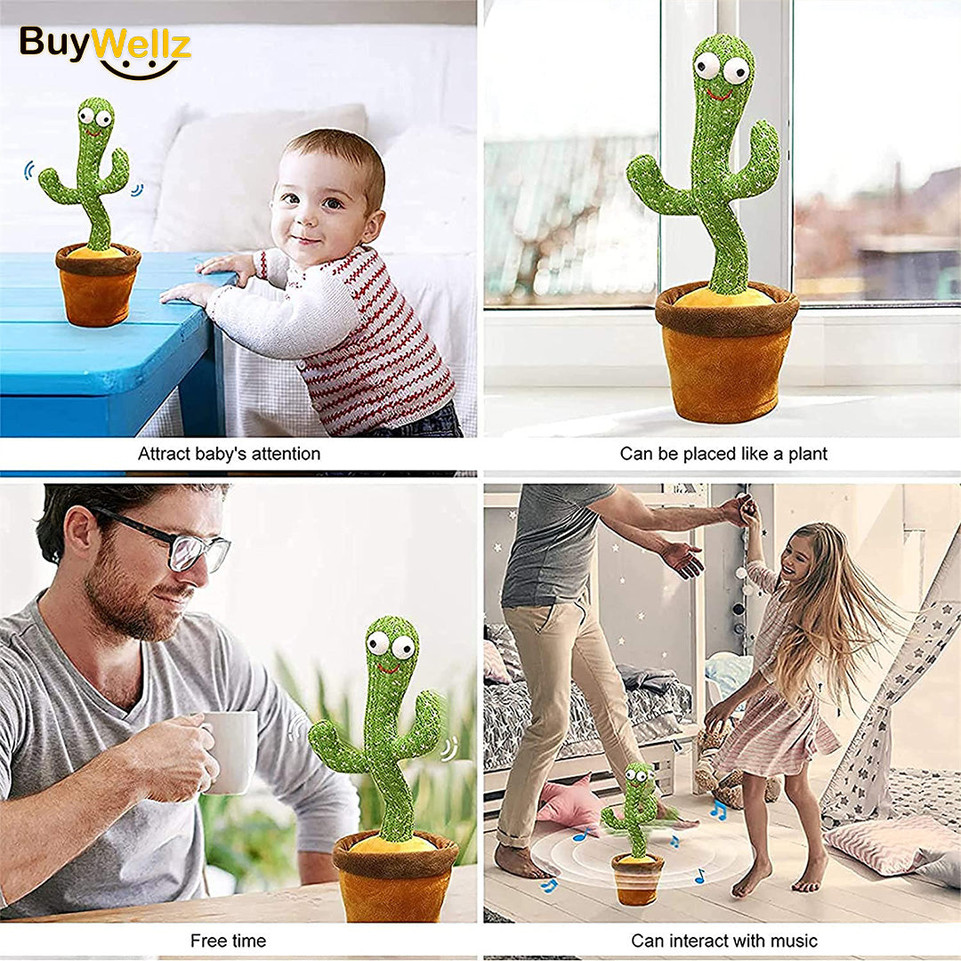 Rechargeable Dancing Cactus Toy - Singing, Talking, and Recording Plush Toy